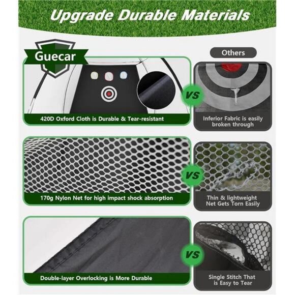 Golf Net, 10x7ft Golf Practice Net with Tri-Turf Golf Mat - Picture 2 of 8